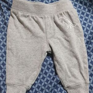 Gray Baby Joggers with Dinosaur